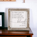 Jim Valvano Quote Framed Wooden Sign 5 Inch Greatest Gift My Father Believed In Me Wall Decor BandsCo Straps