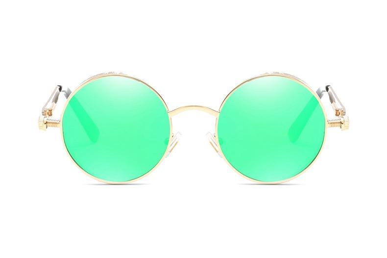Luxury Popular Retro  Gothic Steampunk Polarized Men and  Women Brand Designer Vintage Round High Quality Metal Frame Sunglasses With UV400 Protection - SJB-DIAMOND ELITES