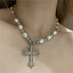 Vintage Minimalist Cross Pendant Necklace Pi-Mart