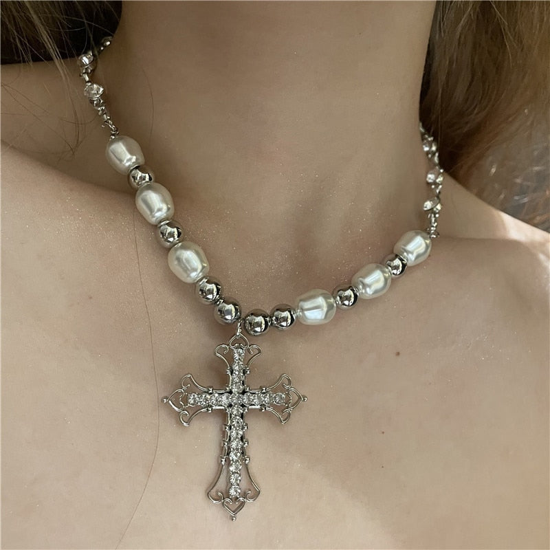 Vintage Minimalist Cross Pendant Necklace Pi-Mart