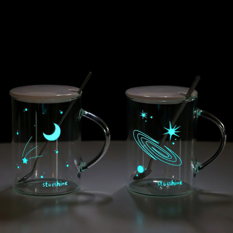 Luminous Heat-resistant Glass With Lid Spoon Pi-Mart