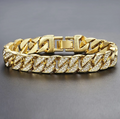 Miami Curb Cuban Chain Bracelet For Men Gold Pi-Mart
