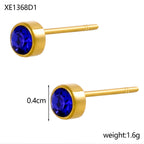 Stainless Steel Gold-plated Birthday Stone Constellation Diamond Bone Nail Pi-Mart
