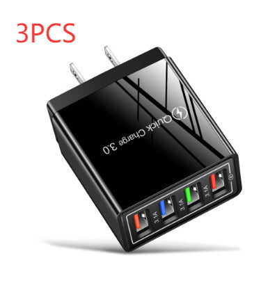 USB Charger Quick Charge 3.0 4 Phone Adapter For Tablet Portable Wall Mobile Charger Fast Charger Pi-Mart