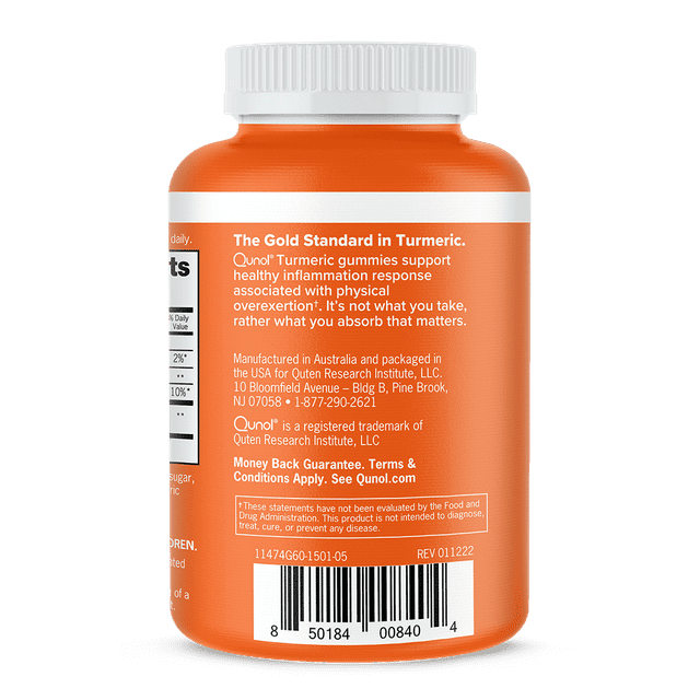 Qunol Turmeric Gummies, 500mg, Ultra High Absorption, Joint Support Herbal Supplement, 60 Count EasyOptionXY LLC