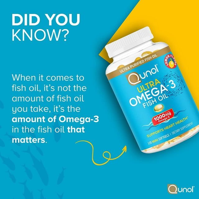Qunol Mini Omega-3 Fish Oil Supplement (180 count) Heart Health Support with 1000mg Wild Caught Omega-3 Fatty Acids (Including EPA & DHA) EasyOptionXY LLC