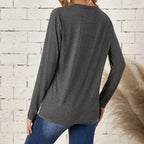Ladies' Fashionable Casual Patchwork Color Long Sleeved T-shirt Top - SJB-DIAMOND ELITES