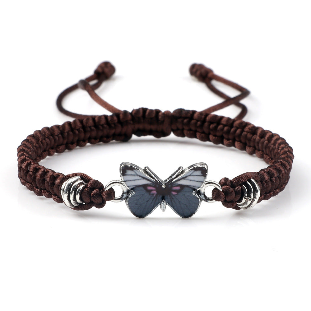 Couple Butterfly Buckle Braided Bracelet Pi-Mart