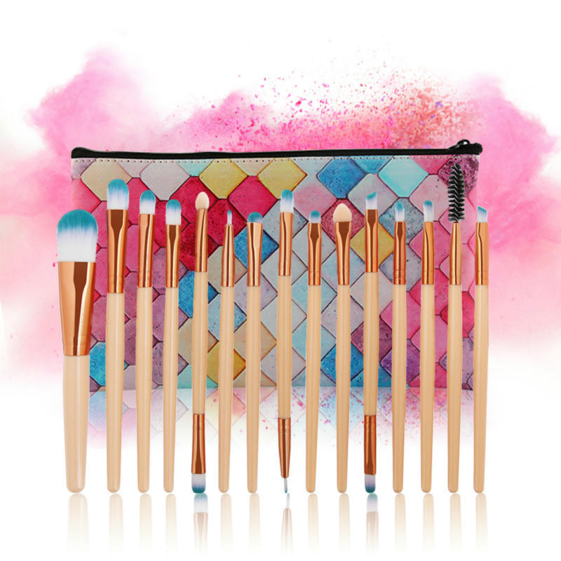 15 packs of champagne makeup brushes Pi-Mart