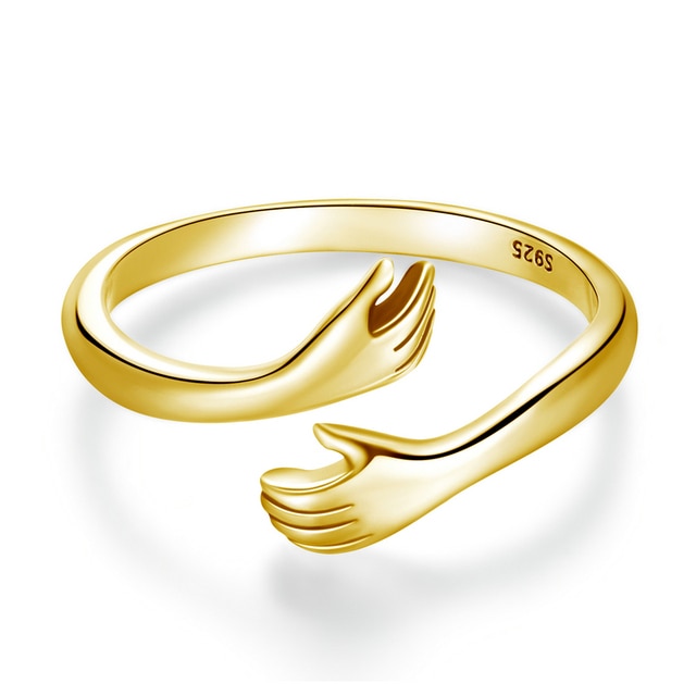Sterling Silver Embrace Ring Hug Pi-Mart