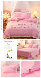 Three-piece Set On Single Bed With Wind Ruffled Duvet Cover Pi-Mart