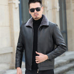 Men's Casual Loose Thick Leather Jacket Pi-Mart