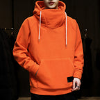 Unisex Loose Fit Fleece Pullover Hoodie - Autumn Casual Hooded Sweatshirt (Grey, Black, Orange, Khaki) Pi-Mart