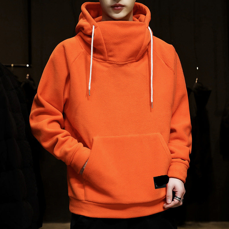 Unisex Loose Fit Fleece Pullover Hoodie - Autumn Casual Hooded Sweatshirt (Grey, Black, Orange, Khaki) Pi-Mart