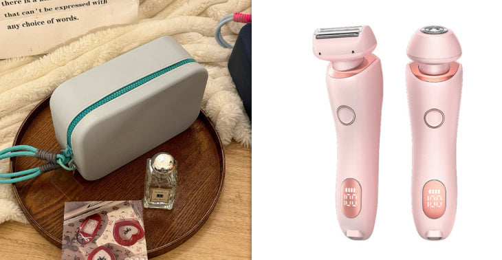2 In 1 Hair Removal Epilator USB Rechargeable Trimmer Women Body Razor Face Leg Armpit Bikini Hand Pubic Shaver Hair Remover Pi-Mart