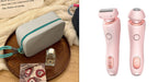 2 In 1 Hair Removal Epilator USB Rechargeable Trimmer Women Body Razor Face Leg Armpit Bikini Hand Pubic Shaver Hair Remover Pi-Mart