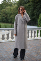 Classic Wool Blend Coat in Grey - SJB-DIAMOND ELITES