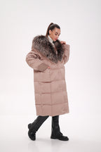 Rei Silver Fox Fully Lined Hood Down Coat in Blush - SJB-DIAMOND ELITES