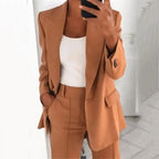 Solid Color Blazer Long Sleeve Pi-Mart