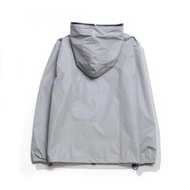 Solid Color Zipper Decoration Reflective Jacket Men's Jacket Pi-Mart