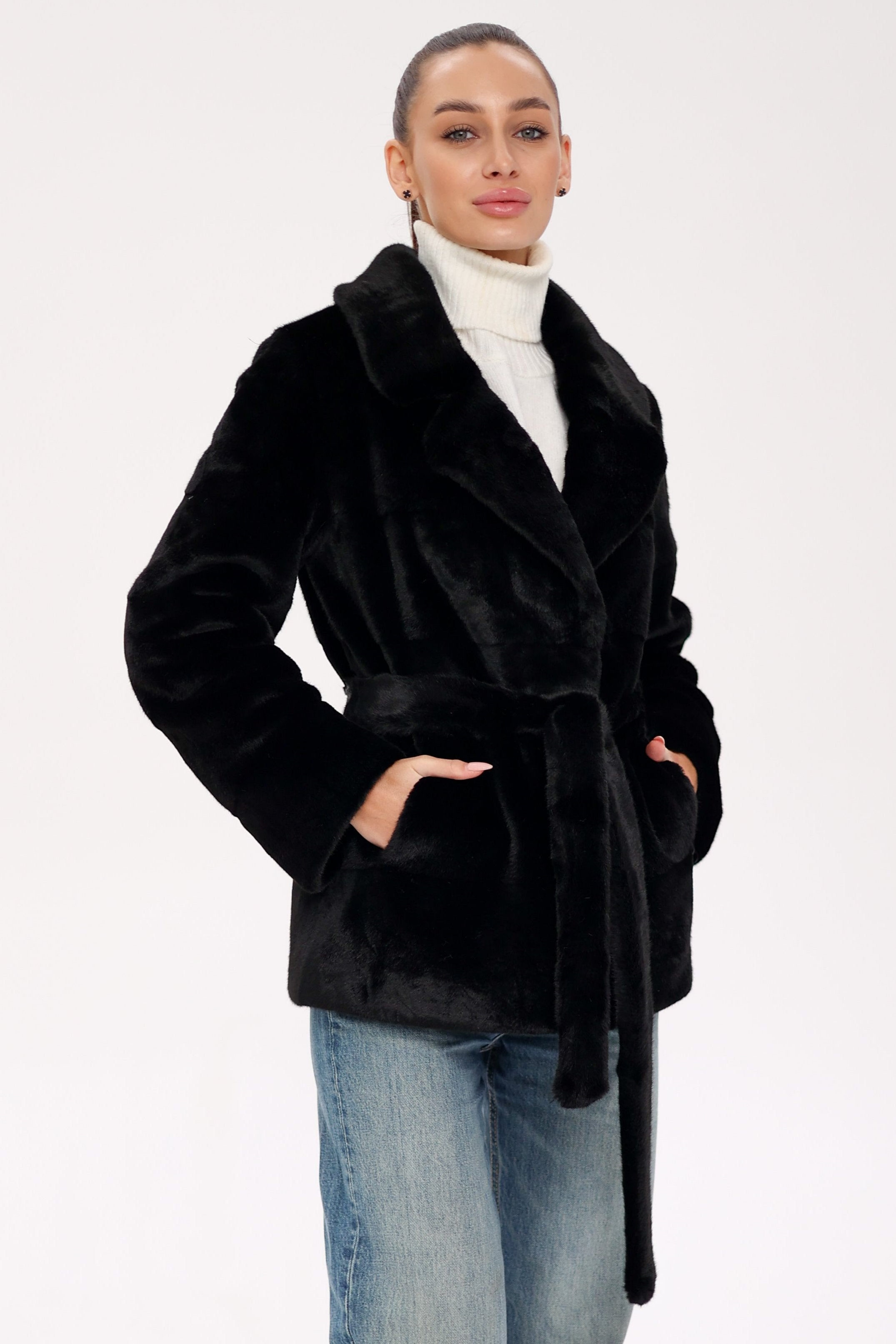 Faux Mink Effect Fur Coat - SJB-DIAMOND ELITES