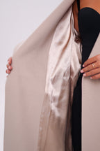 Pre-Order. Re-Stock Ships February 2026. Cambridge Comfort Wraparound Wool Cashmere Coat in Nude - SJB-DIAMOND ELITES