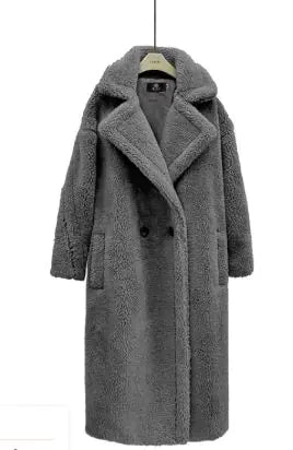 Long Winter Cashmere Lamb Winter Coat Pi-Mart
