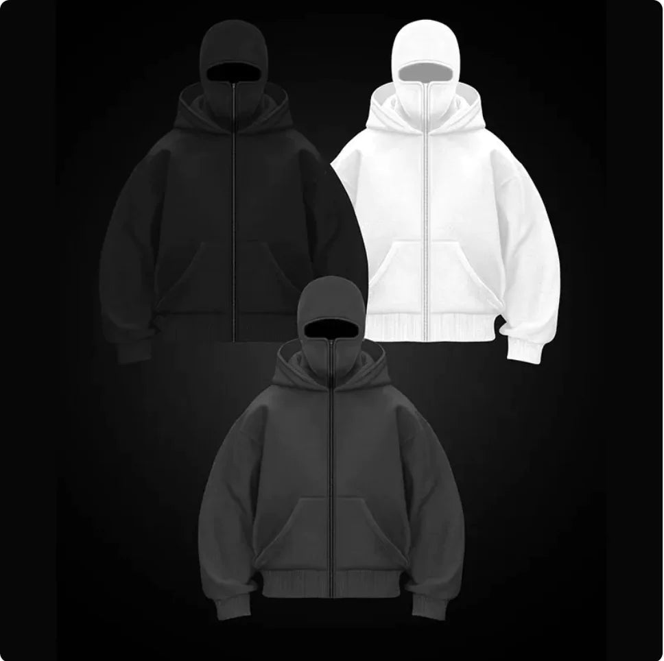 Fleece-Lined Dual Hood Sweatshirt Pi-Mart