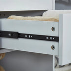 305 GreyCloset System: Walk-in Closet Organizer System with 4 Drawers Closet Kit with Shelves Hanging Rod Metal Handles Built-in Storage Organization 31.5"W x 15.7"D x 70.8"H Pi-Mart