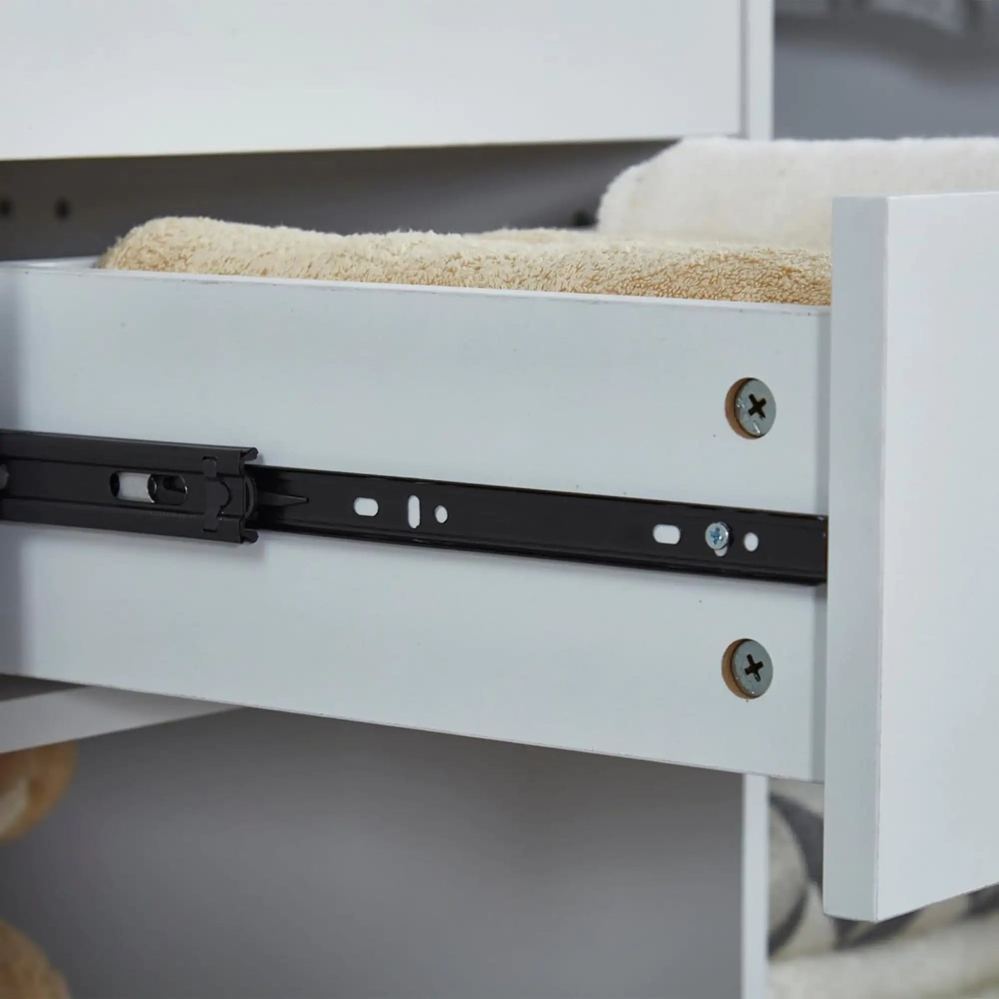 305 GreyCloset System: Walk-in Closet Organizer System with 4 Drawers Closet Kit with Shelves Hanging Rod Metal Handles Built-in Storage Organization 31.5"W x 15.7"D x 70.8"H Pi-Mart