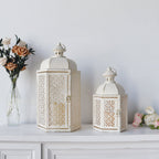 15"&11''H Outdoor Candle Lanterns Rustic Decorative Lanterns Lootquake LLC