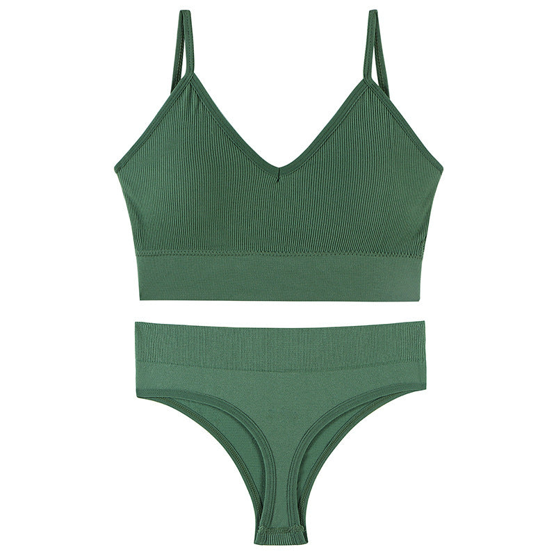 Women Seamless Bra Top Fitness Swimwear Push Up Exercise Bikini For Women 2 Pieces Ribbed Seamless Yoga Bikini Sets Sports Bra And Underwear Set 2 Piece High Waist Summer Bikini Stevvex
