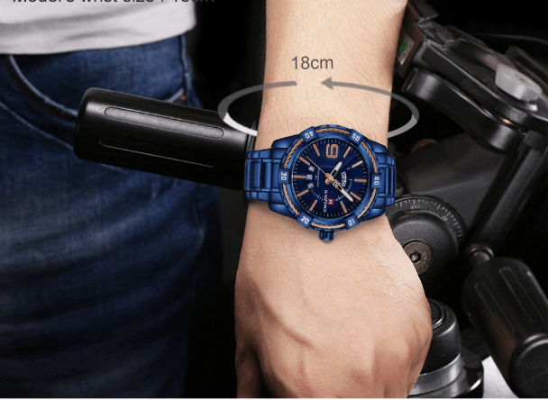 Men's  Luxury Stainless steal Waterproof Watch With Day And Date Display Unique Design Perfect Gift In Modern Metal Men  Wrist Watch Design - SJB-DIAMOND ELITES