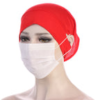 NEW Soft Cotton Hijab Breathable Turban Tie Under Scarf Elegant Ear Hole Stretch Inner Hijabs Lightweight Turban Round Front Under Hijab Caps Female Turban Bonnet Stevvex