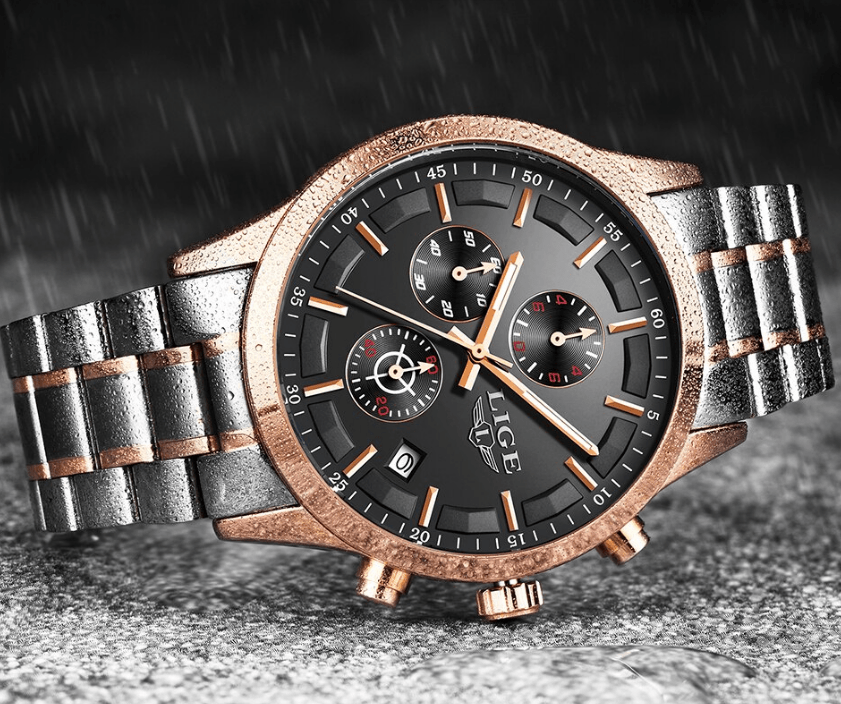 Men's Waterproof  Watch With Chronometers And Date Display Unique Design Perfect Gift Stevvex