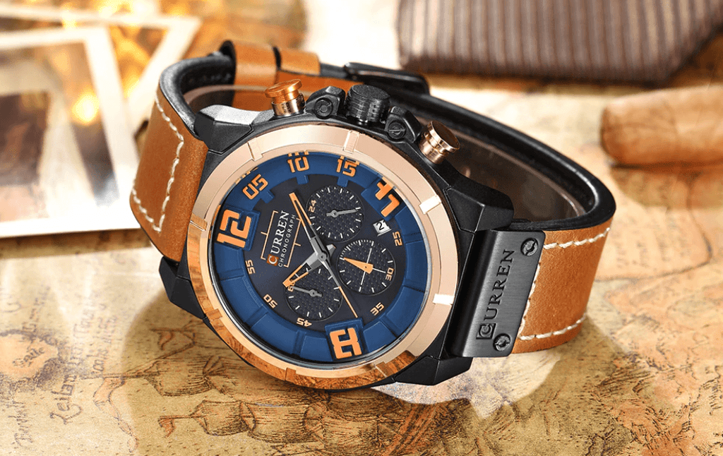 Men's Sport Waterproof Watch With Chronometers Large Numbers And Fluorescent Hands Perfect Gift For Your Man Stevvex