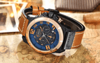 Men's Sport Waterproof Watch With Chronometers Large Numbers And Fluorescent Hands Perfect Gift For Your Man Stevvex