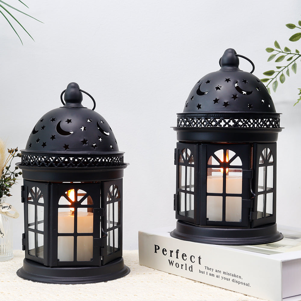 8.5'' H Metal Vintage Hanging Candle Holder Decorative Lanterns (Set of 2) Lootquake LLC