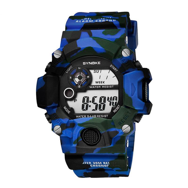 Shock Military Army Mens Watch In Camouflage  Style With LED Digital Back Light With Luminous  Effect - SJB-DIAMOND ELITES