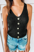Buttoned Knit Tank - SJB-DIAMOND ELITES
