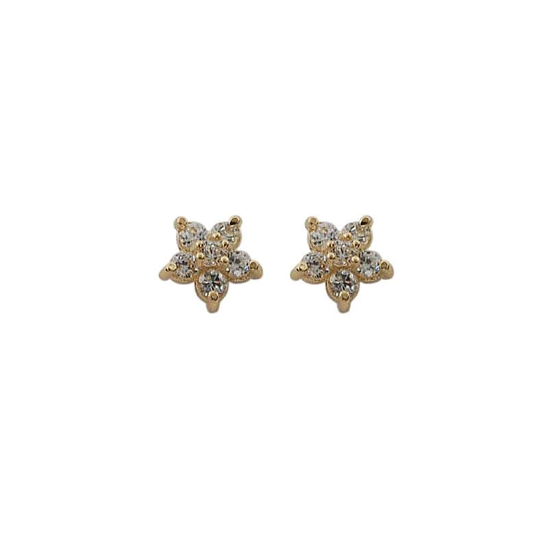 Plated Silver Gold Flower Earrings Pi-Mart