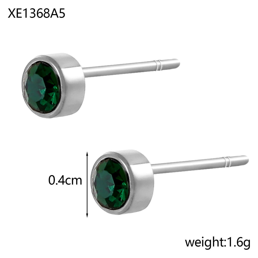 Stainless Steel Gold-plated Birthday Stone Constellation Diamond Bone Nail Pi-Mart