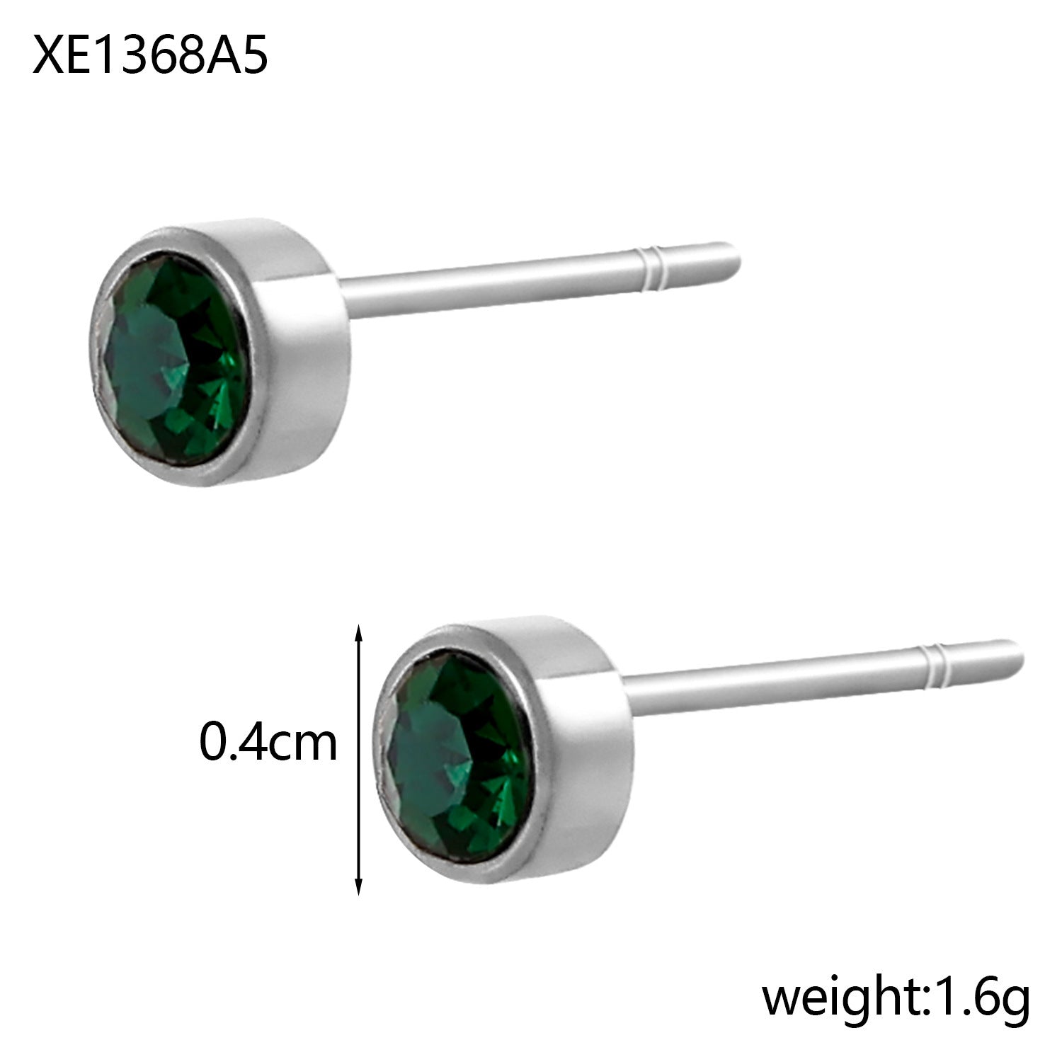 Stainless Steel Gold-plated Birthday Stone Constellation Diamond Bone Nail Pi-Mart