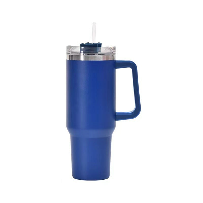 40oz Straw Coffee Insulation Cup With Handle Portable Car Stainless Steel Water Bottle LargeCapacity Travel BPA Free Thermal Mug Pi-Mart