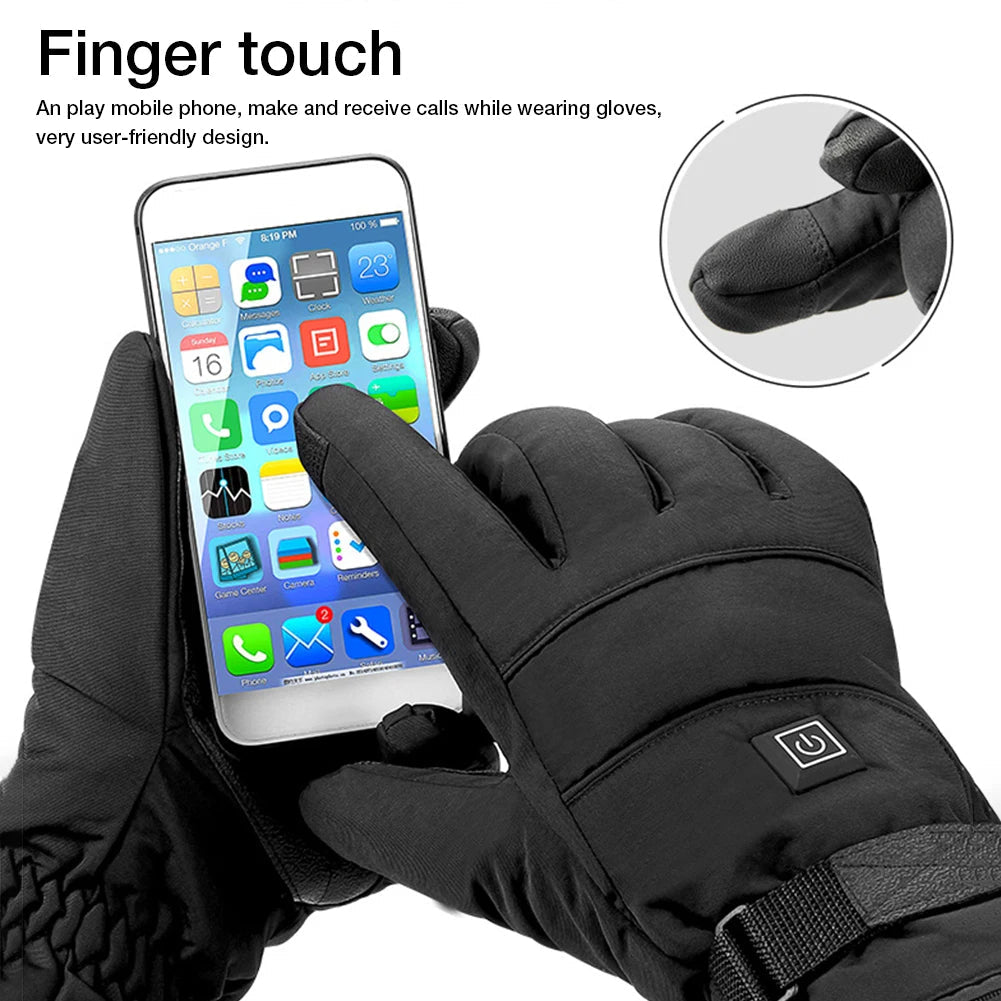 Winter Electric Heated Gloves Motorcycle Touch Screen Gloves Pi-Mart
