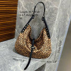Women's Trendy Leopard Flannel Hobo Crossbody Bag – Large Capacity Shoulder Bag, Casual Versatile Bag for Everyday Use - SJB-DIAMOND ELITES