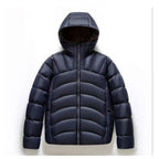 2025 New Unisex Hooded Down Jacket Couple Style Ribbed Pi-Mart