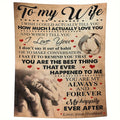 Plush Flannel Blanket for Wife - Husband to Wife Love Message - All-Season Softness for Sofa, Couch, Office, Camping, Bed, Travel, Living Room - Cozy Gift for Friends, Family, Birthday, 80x60in Lootquake LLC