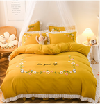 Three-piece Set On Single Bed With Wind Ruffled Duvet Cover Pi-Mart