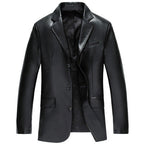 Middle Aged And Elderly Fathers Wear Loose Casual Leather Jackets Pi-Mart